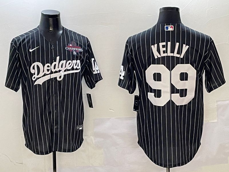 Men Los Angeles Dodgers #99 Kelly Black Stripe Jointly Name 2025 Nike MLB Jersey style 4->los angeles dodgers->MLB Jersey